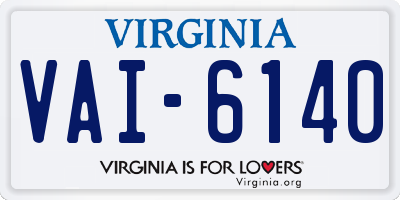 VA license plate VAI6140