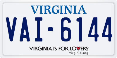 VA license plate VAI6144