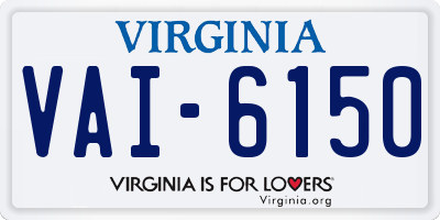 VA license plate VAI6150