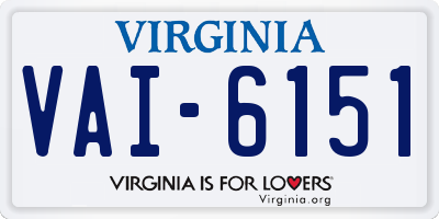 VA license plate VAI6151
