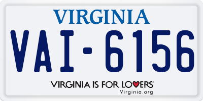 VA license plate VAI6156