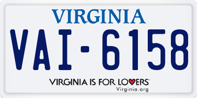 VA license plate VAI6158