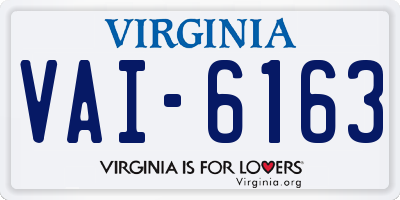 VA license plate VAI6163