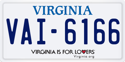 VA license plate VAI6166