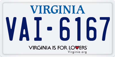 VA license plate VAI6167