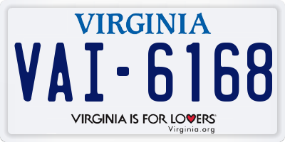 VA license plate VAI6168