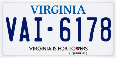 VA license plate VAI6178