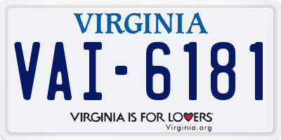 VA license plate VAI6181