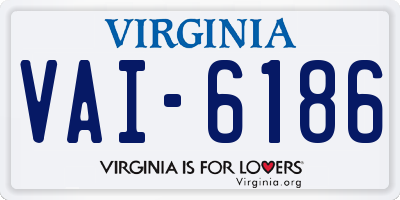 VA license plate VAI6186