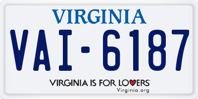 VA license plate VAI6187