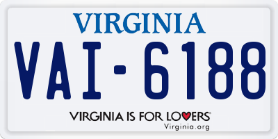 VA license plate VAI6188