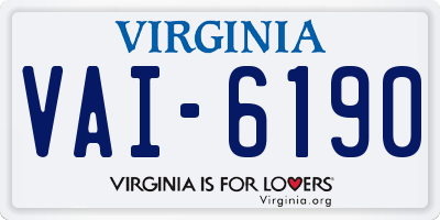 VA license plate VAI6190