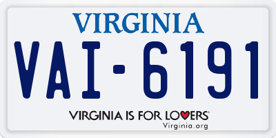 VA license plate VAI6191