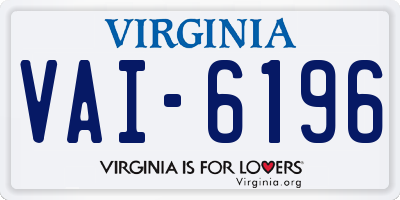 VA license plate VAI6196