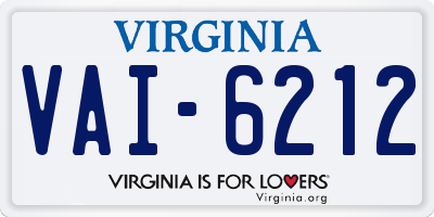 VA license plate VAI6212
