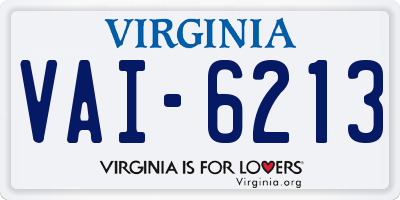 VA license plate VAI6213