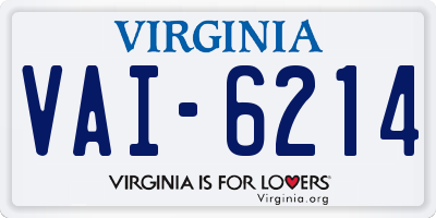 VA license plate VAI6214
