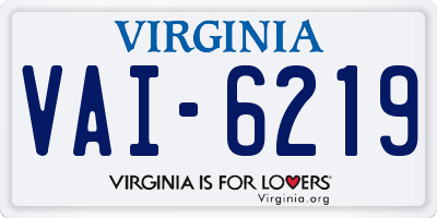 VA license plate VAI6219