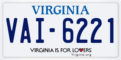 VA license plate VAI6221