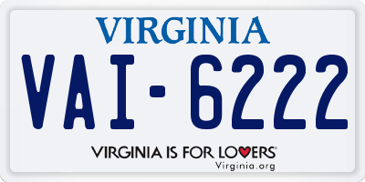 VA license plate VAI6222