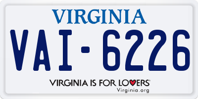 VA license plate VAI6226