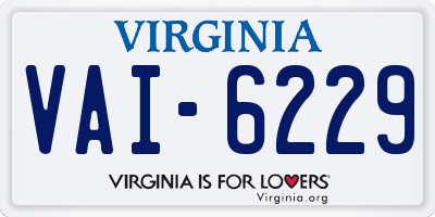 VA license plate VAI6229