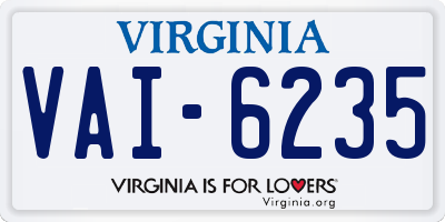 VA license plate VAI6235
