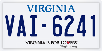 VA license plate VAI6241