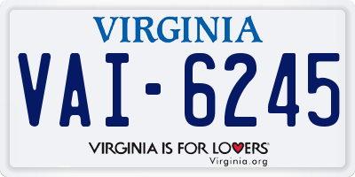 VA license plate VAI6245