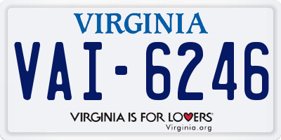 VA license plate VAI6246