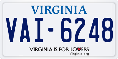 VA license plate VAI6248