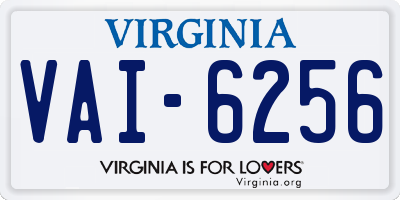VA license plate VAI6256