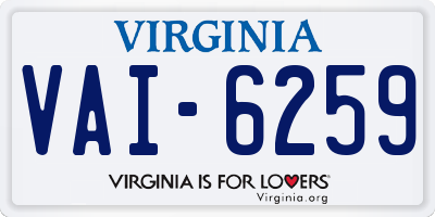 VA license plate VAI6259