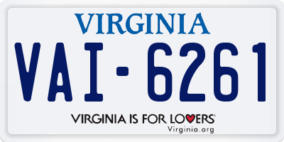 VA license plate VAI6261