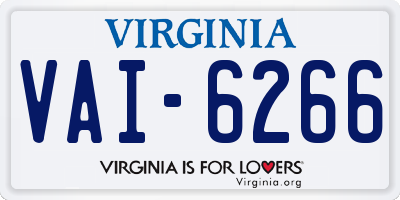 VA license plate VAI6266
