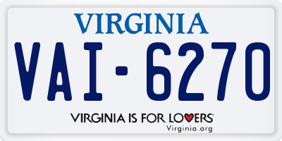 VA license plate VAI6270