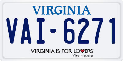 VA license plate VAI6271