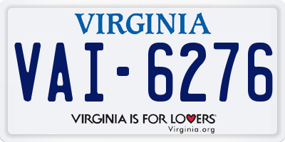 VA license plate VAI6276