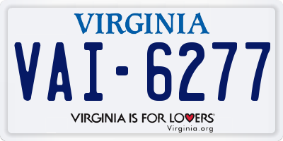 VA license plate VAI6277