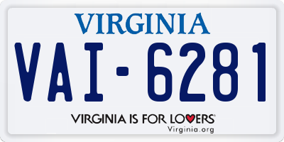 VA license plate VAI6281