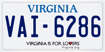 VA license plate VAI6286