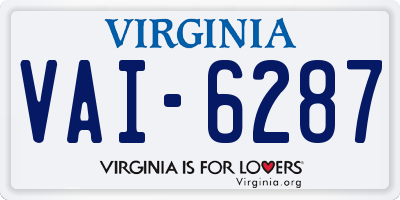 VA license plate VAI6287