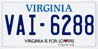 VA license plate VAI6288