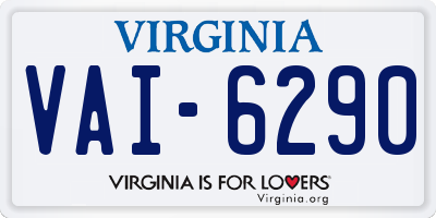 VA license plate VAI6290