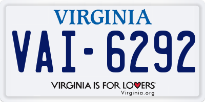 VA license plate VAI6292