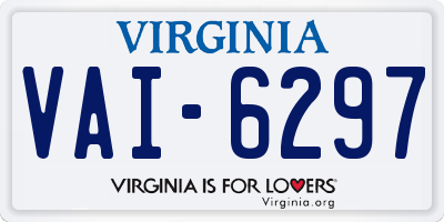 VA license plate VAI6297
