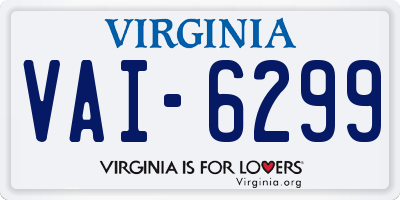 VA license plate VAI6299