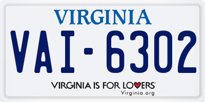 VA license plate VAI6302