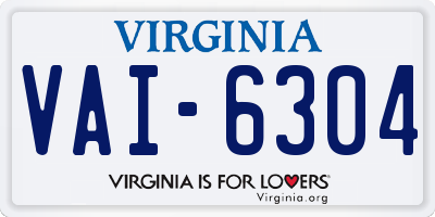 VA license plate VAI6304