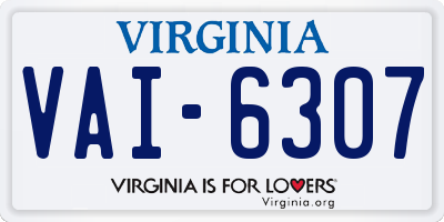 VA license plate VAI6307